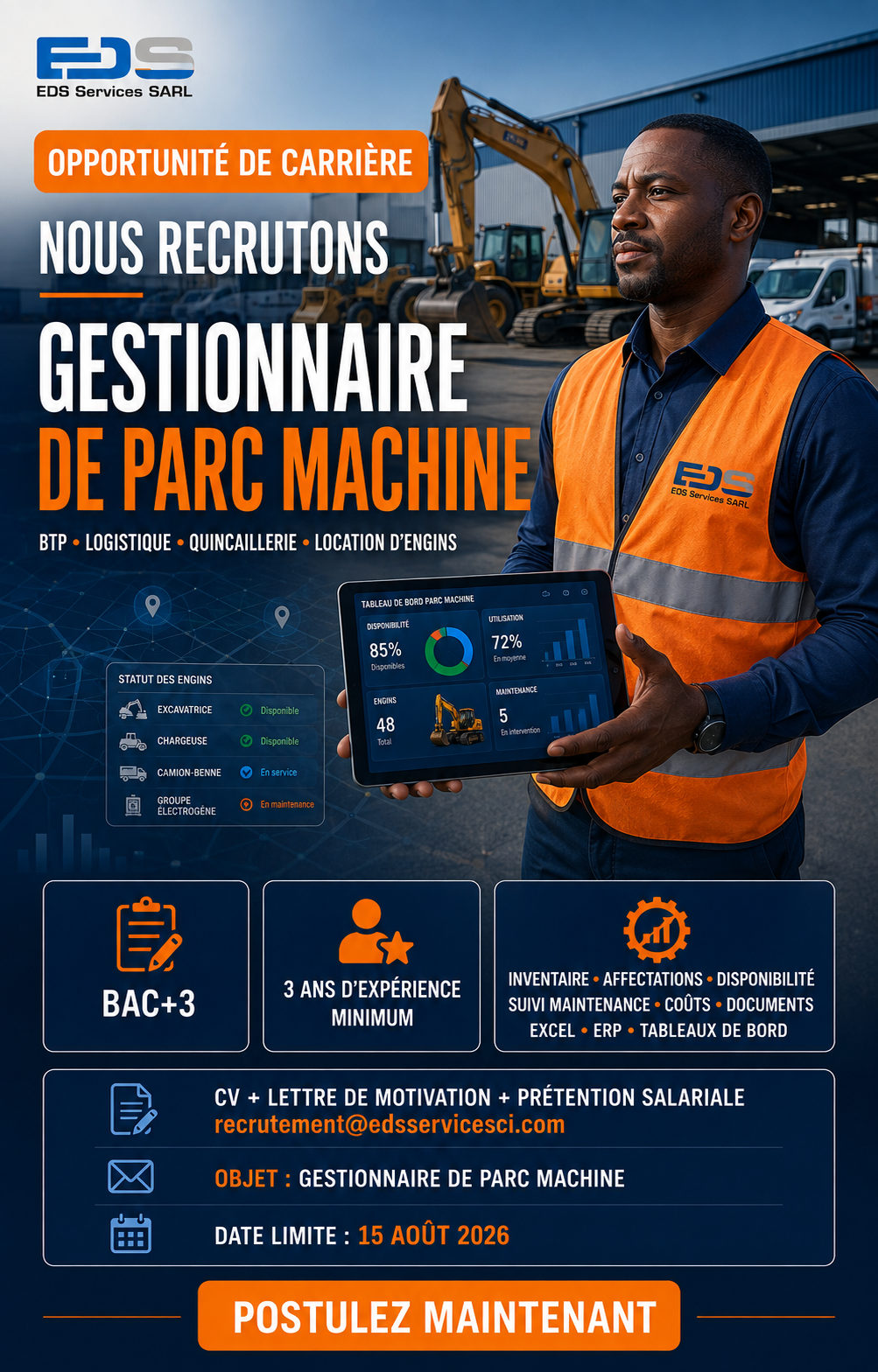 Visuel de l’offre GESTIONNAIRE DE PARC MACHINE