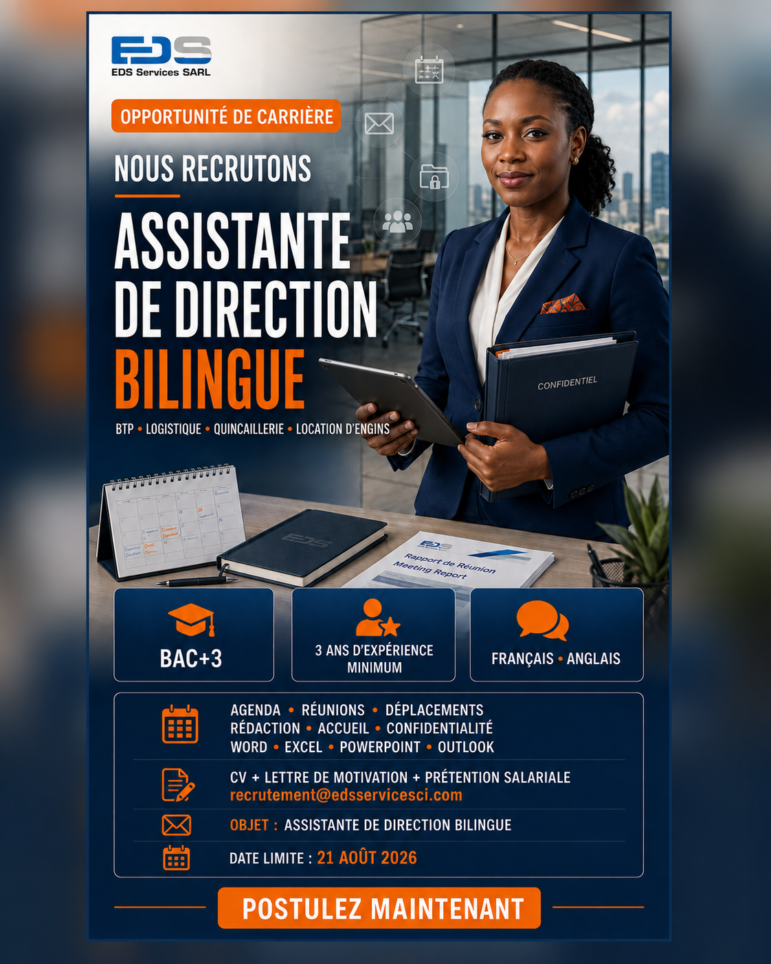 Visuel de l’offre ASSISTANTE DE DIRECTION BILINGUE
