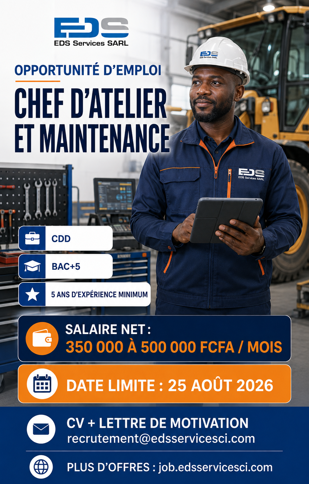 Visuel de l’offre CHEF D’ATELIER ET MAINTENANCE