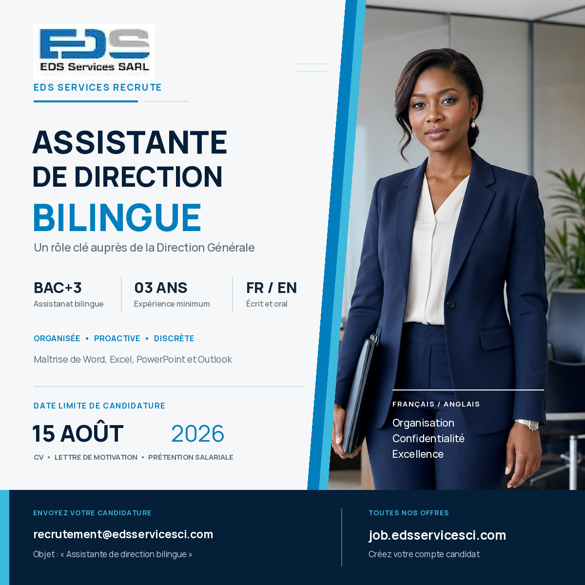 Visuel de l’offre UNE ASSISTANTE DE DIRECTION BILINGUE
