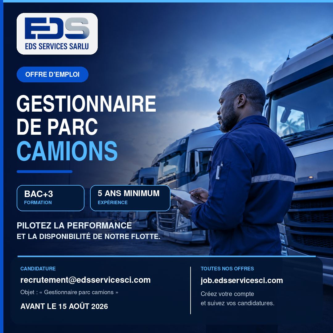 Visuel de l’offre GESTIONNAIRE DE PARC CAMIONS